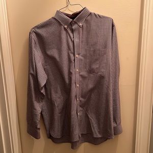 Blue/burgundy/white plaid button down